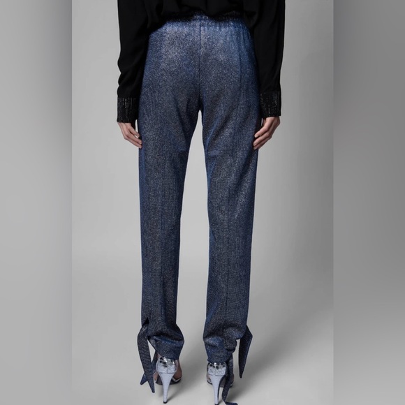 NWT Zadig & Voltaire Chill Velour Sparkle Pants, Size 34/XS - Picture 3 of 12